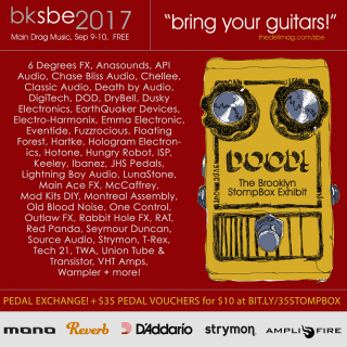 This Weekend! Brooklyn Stompbox Exhibit at Main Drag Music