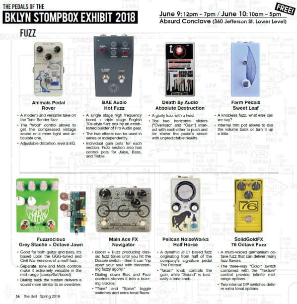 8 Fuzz Pedals you’ll be able to try at the upcoming BK Stompbox Exhibit