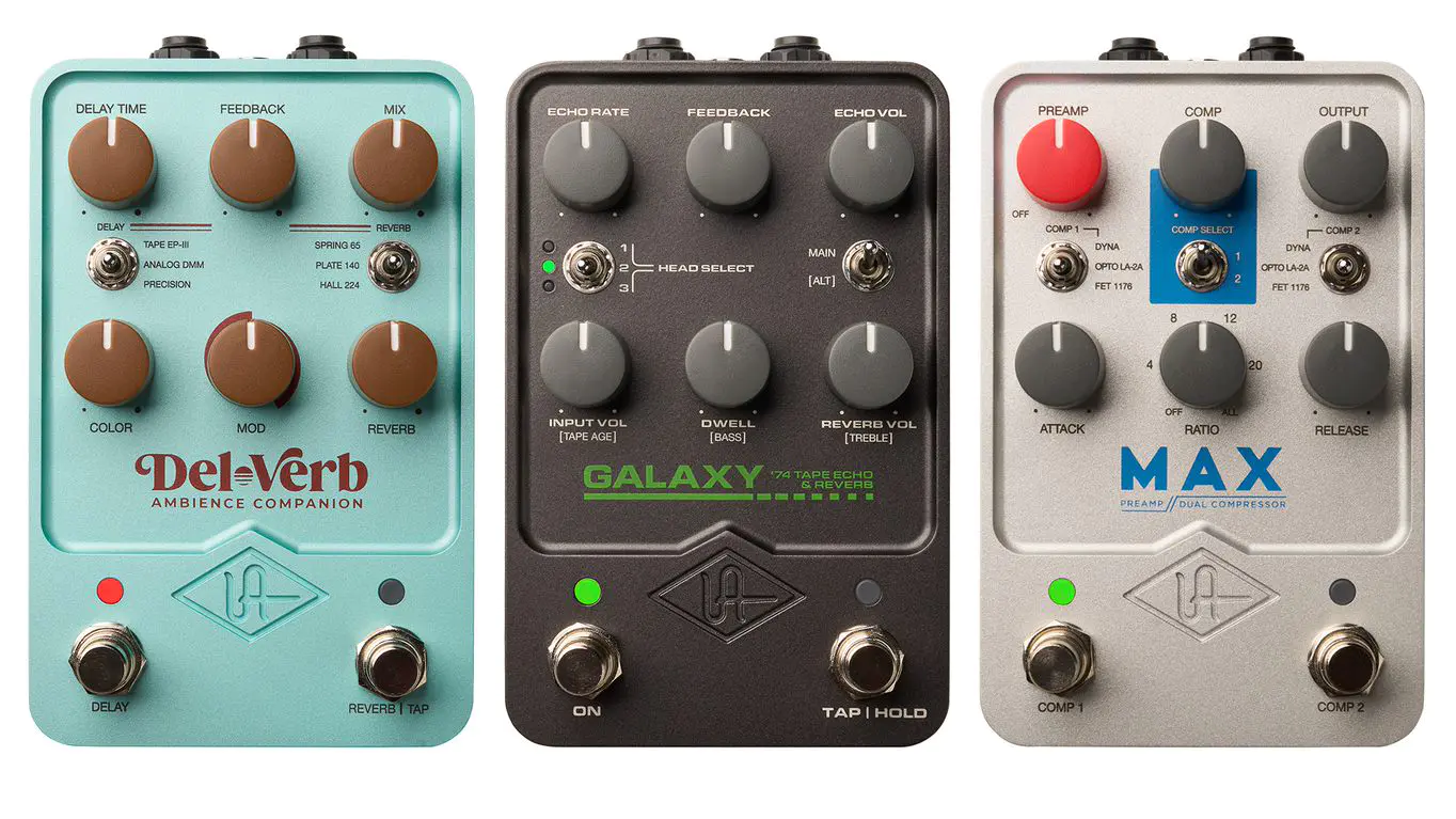 Universal Audio 3 New UAFX: Galaxy Tape Echo, DelVerb, Max Dual Compressor